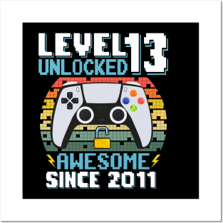 Level 13 Unlocked Awesome Since 2011 Posters and Art